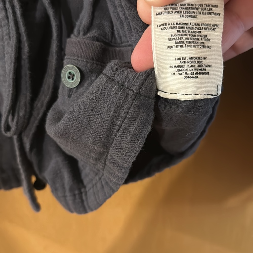 Hei Hei Anthropologie Women’s Gauzy Cotton Jacket Lightweight Gray Size XS - Picture 7 of 10